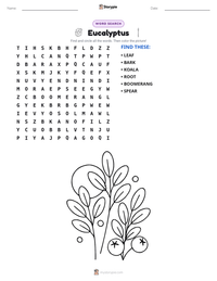 Eucalyptus printable worksheet preview