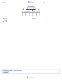 Marsupial printable worksheet preview