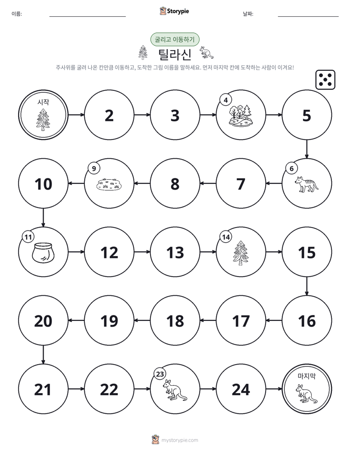 주사위 굴리고 이동하기 게임