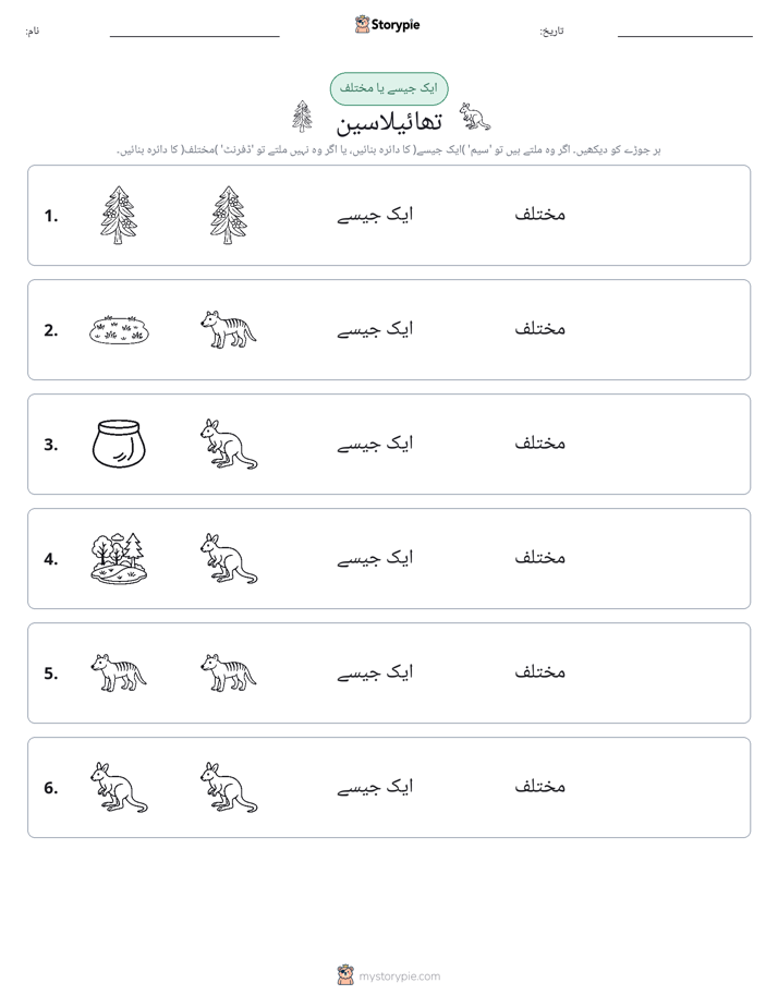ایک جیسا یا مختلف