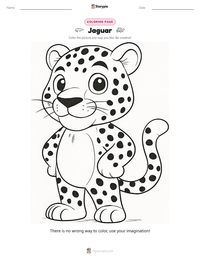 Jaguar coloring page for kids