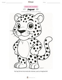 Página para colorear de Jaguar para niños
