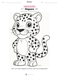 Pagina da colorare di Giaguaro per bambini