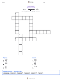 Jaguar printable worksheet preview