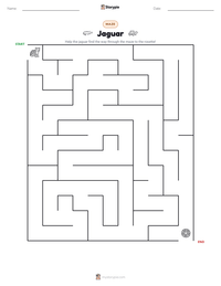 Jaguar printable worksheet preview