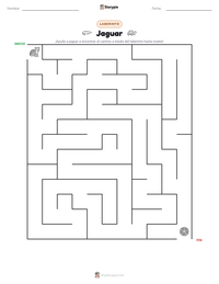 Vista previa de la hoja de trabajo imprimible de Jaguar