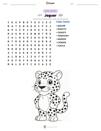 Jaguar printable worksheet preview