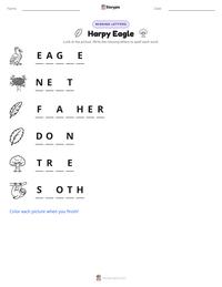 Harpy Eagle printable worksheet preview