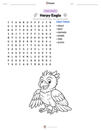 Harpy Eagle printable worksheet preview