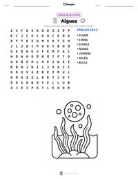 Aperçu de la feuille de travail imprimable Algues