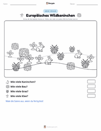 Europäisches Kaninchen druckbare Arbeitsblatt Vorschau