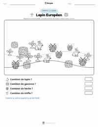 Aperçu de la feuille de travail imprimable Lapin de Garenne