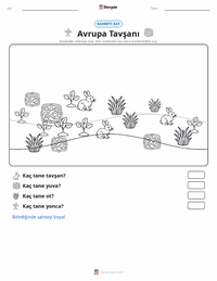 Avrupa Tavşanı yazdırılabilir çalışma sayfası önizlemesi