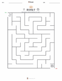 欧洲兔 可打印工作表预览