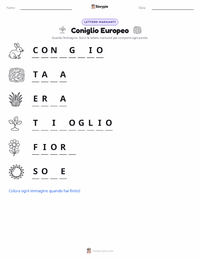 Anteprima della scheda stampabile di Coniglio Europeo