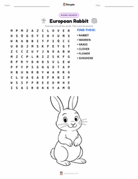 European Rabbit printable worksheet preview
