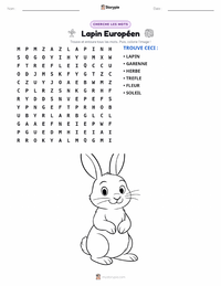 Aperçu de la feuille de travail imprimable Lapin de Garenne
