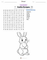Prévia da folha de atividades imprimível Coelho-europeu