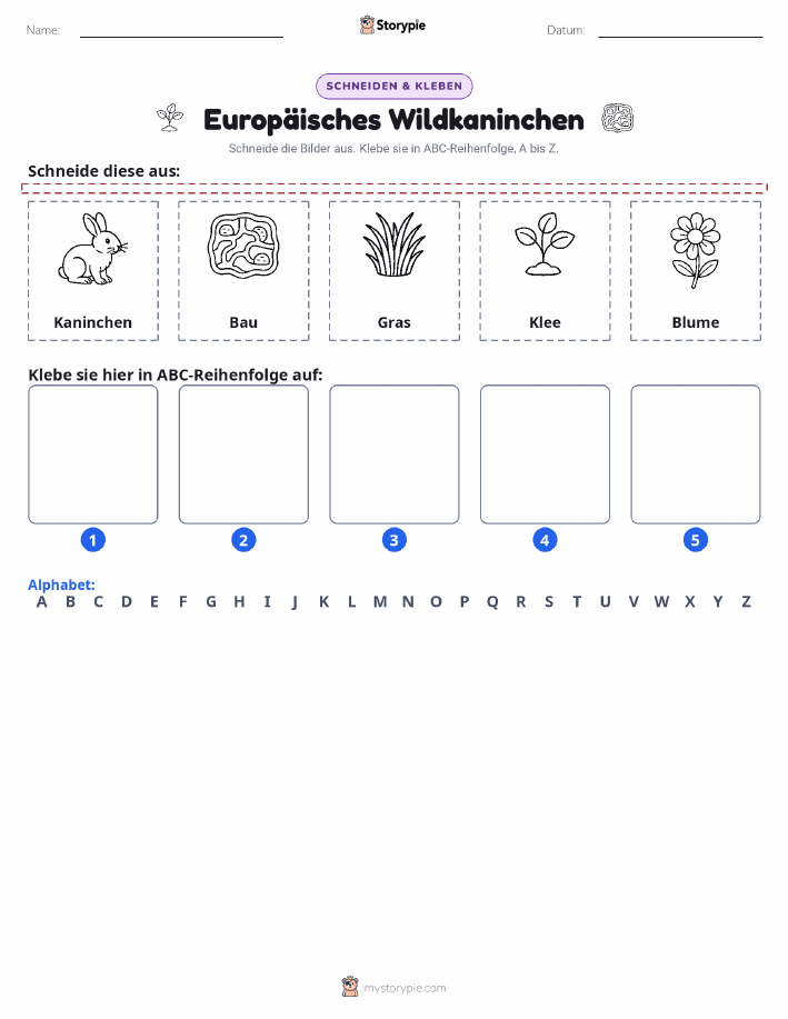 Schneiden & Einfügen Alphabet