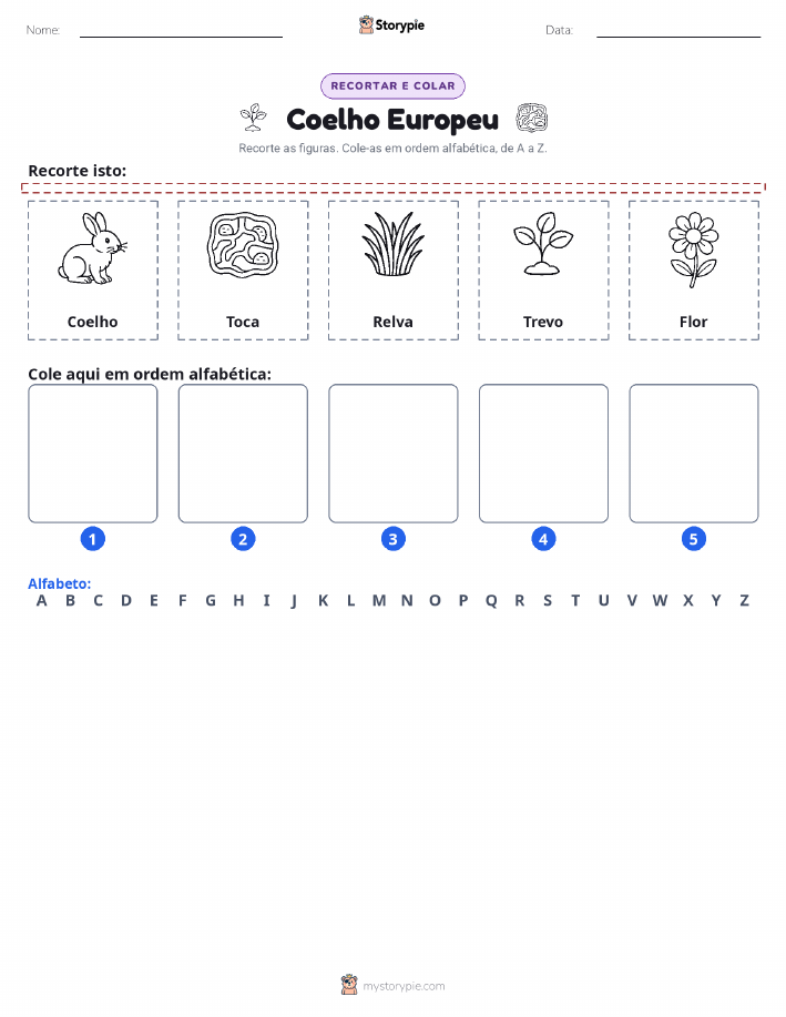 Recortar & Colar Alfabeto