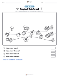 Tropical Rainforest printable worksheet preview