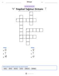 Tropikal Yağmur Ormanı yazdırılabilir çalışma sayfası önizlemesi