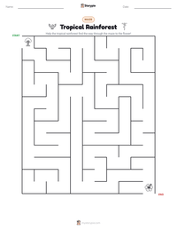 Tropical Rainforest printable worksheet preview