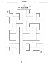 热带雨林 可打印工作表预览