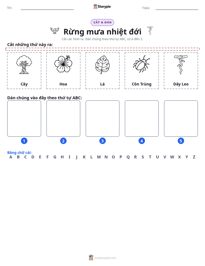 Cắt & Dán Chữ Cái