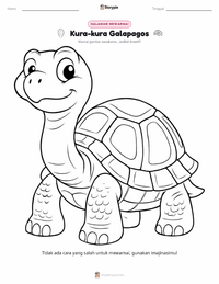 Halaman mewarnai Kura-kura Galápagos untuk anak-anak