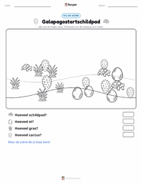 Galápagosschildpad afdrukbare werkblad voorbeeld