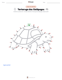 Prévia da folha de atividades imprimível Tartaruga-de-galápagos