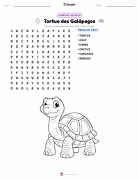 Aperçu de la feuille de travail imprimable Tortue géante des Galápagos