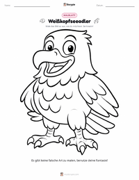 Weißkopfseeadler Malvorlage für Kinder