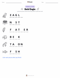Bald Eagle printable worksheet preview