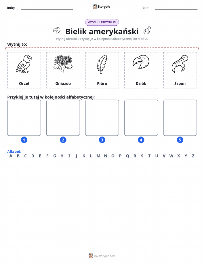 Wytnij i Wklej Alfabet