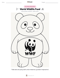 Prabaca lembar kerja cetak World Wildlife Fund
