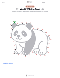 Prabaca lembar kerja cetak World Wildlife Fund