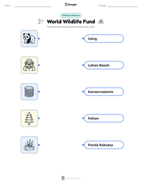 Prabaca lembar kerja cetak World Wildlife Fund