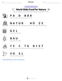 World Wide Fund For Nature druckbare Arbeitsblatt Vorschau