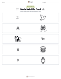 Prabaca lembar kerja cetak World Wildlife Fund