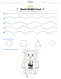 Prabaca lembar kerja cetak World Wildlife Fund