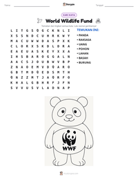 Prabaca lembar kerja cetak World Wildlife Fund