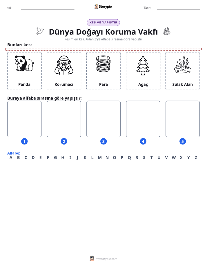Kes & Yapıştır Alfabe