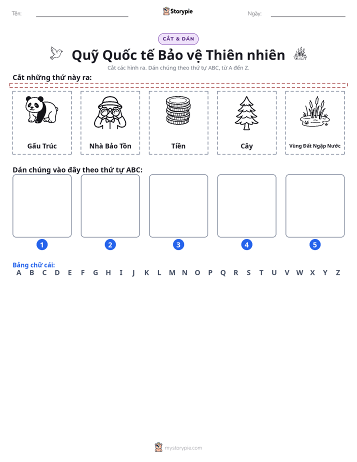 Cắt & Dán Chữ Cái
