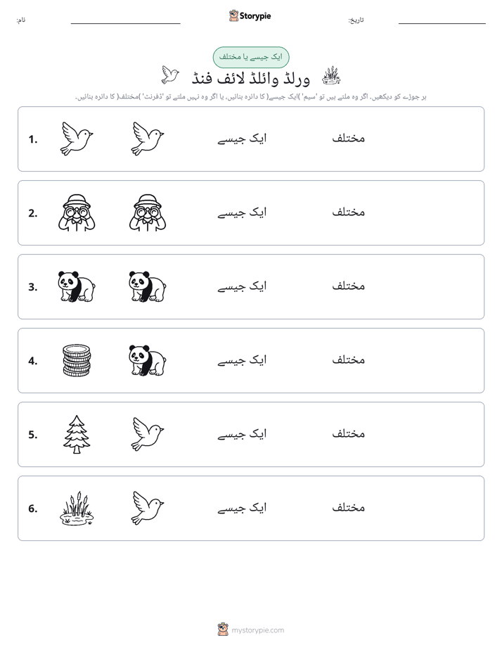 ایک جیسا یا مختلف