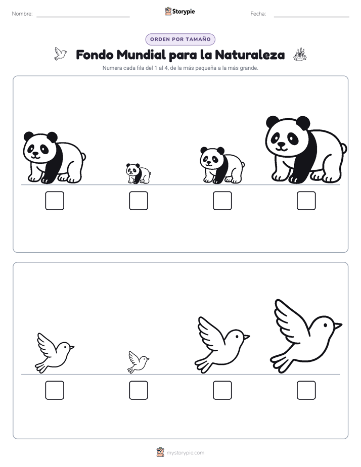 Orden de Tamaños