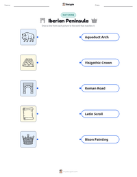 Iberian Peninsula printable worksheet for kids