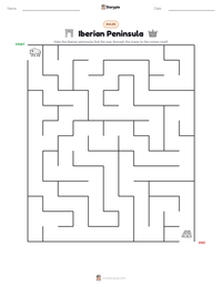 Iberian Peninsula printable worksheet preview