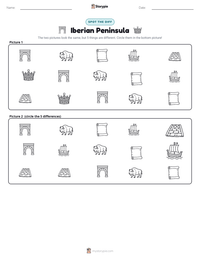 Iberian Peninsula printable worksheet preview